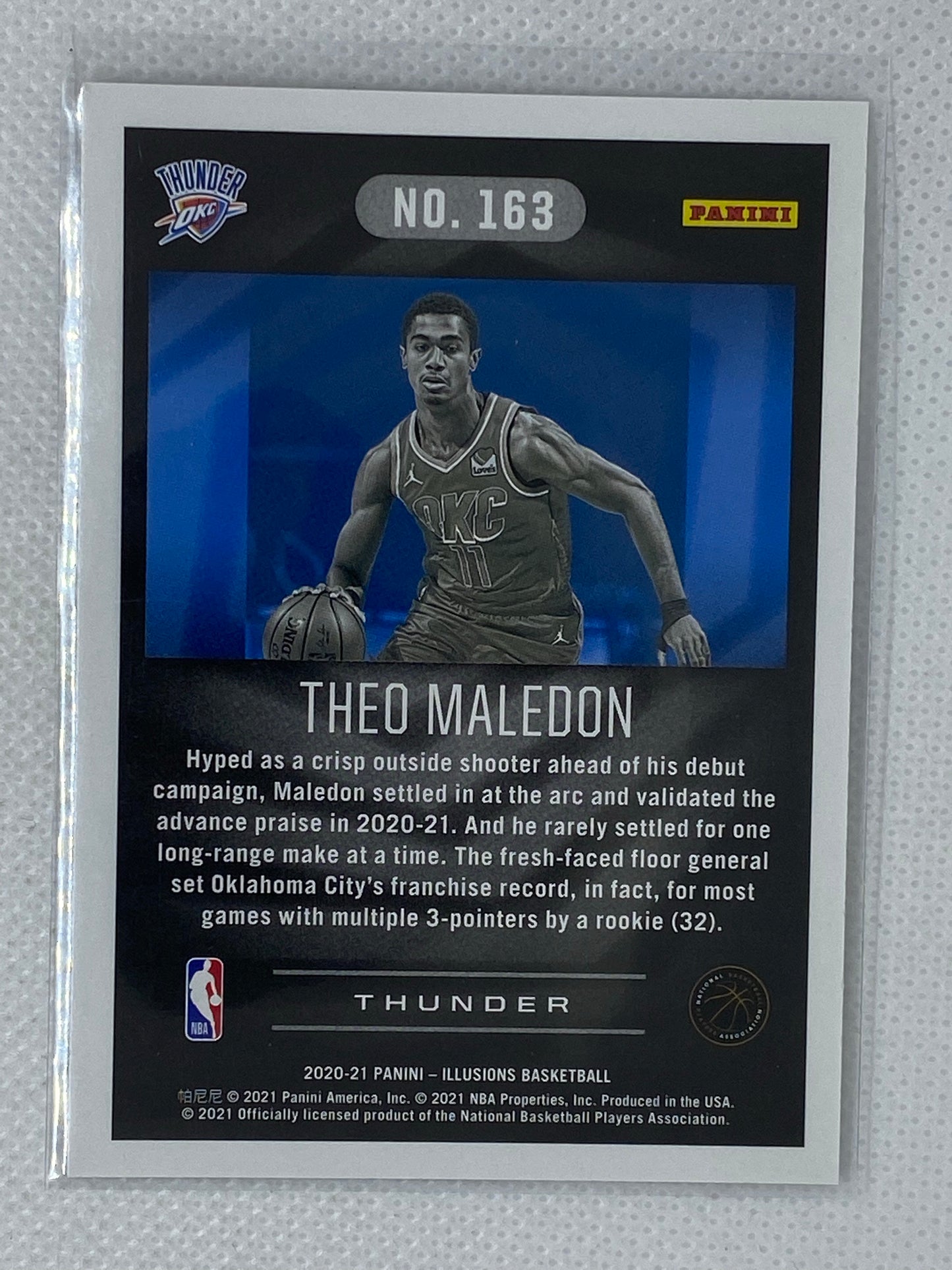 2020-21 Panini Illusions Theo Maledon Rookie Card # 163 Oklahoma City Thunder