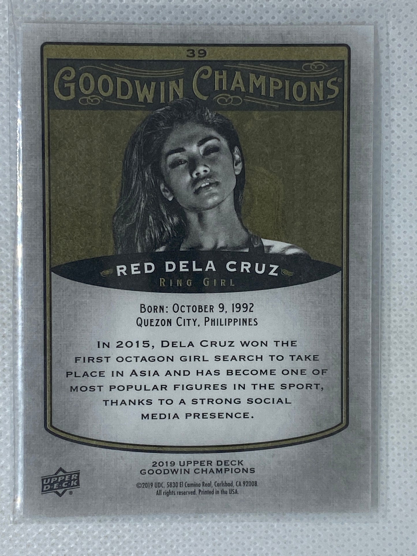 2019 Upper Deck Goodwin Champions #39 Red Dela Cruz