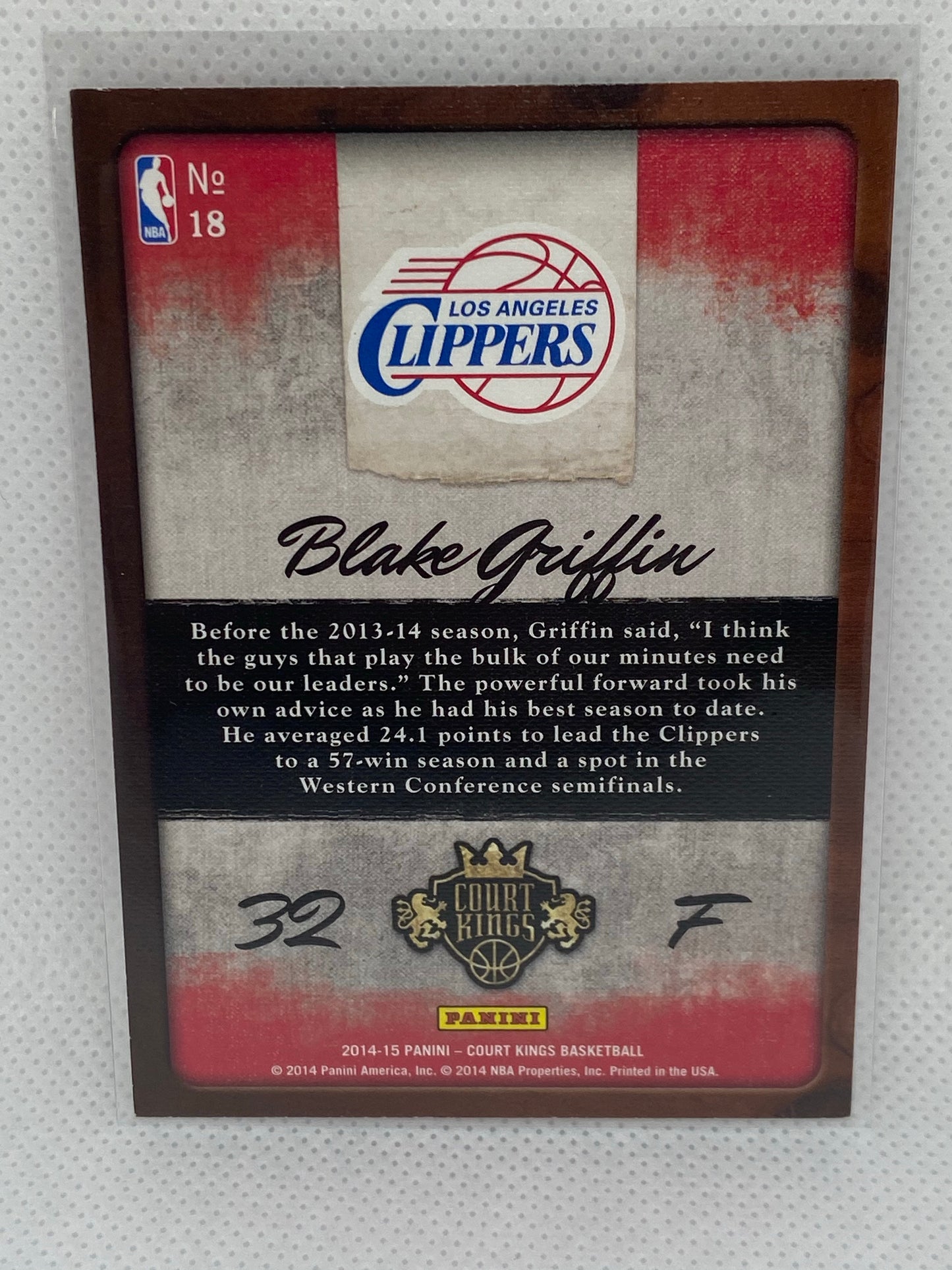2014-15 Panini Court Kings Aficionado Blake Griffin #18