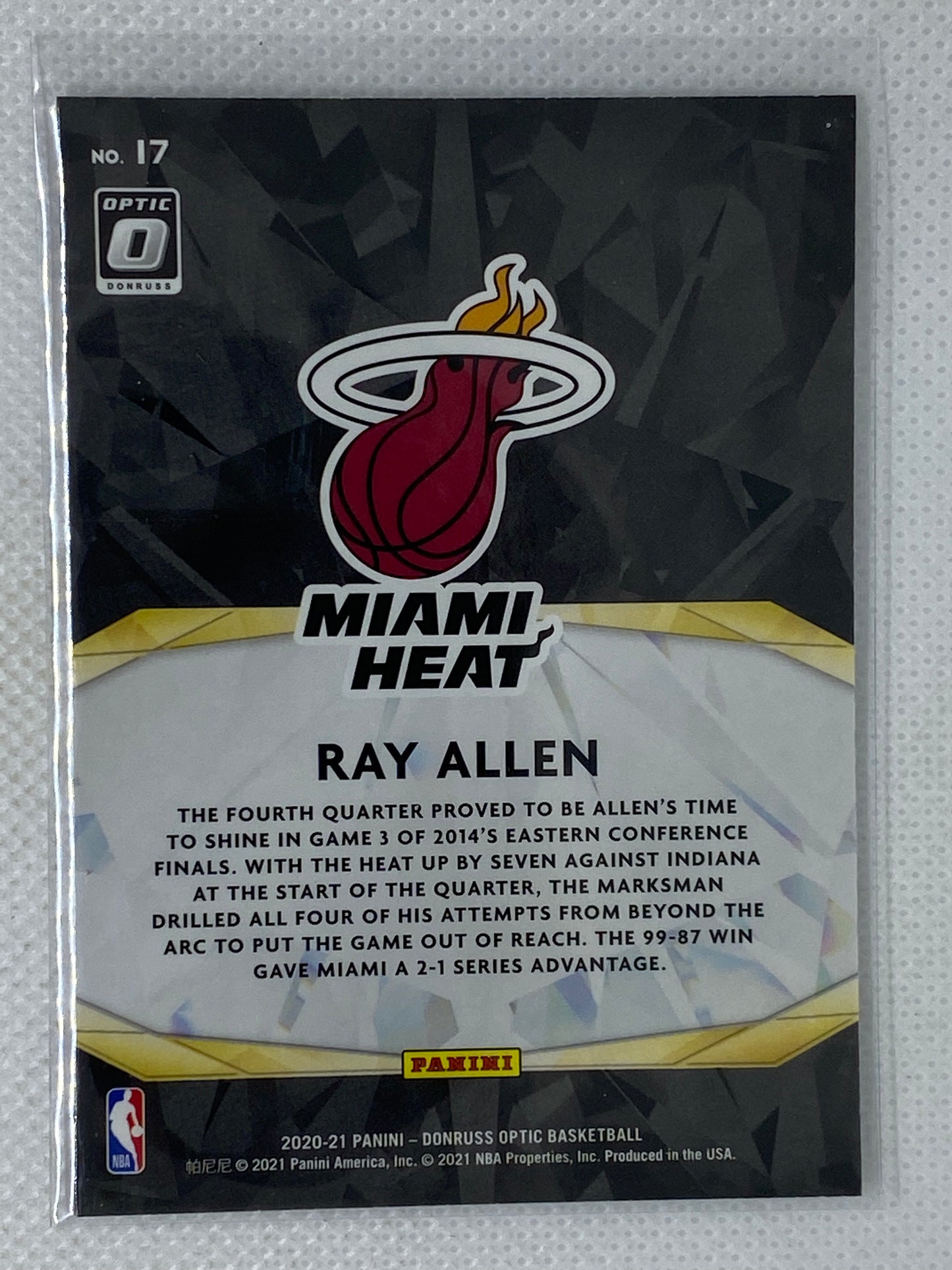 2020-21 Donruss Optic Basketball Winner Stays Insert #17 Ray Allen Heat
