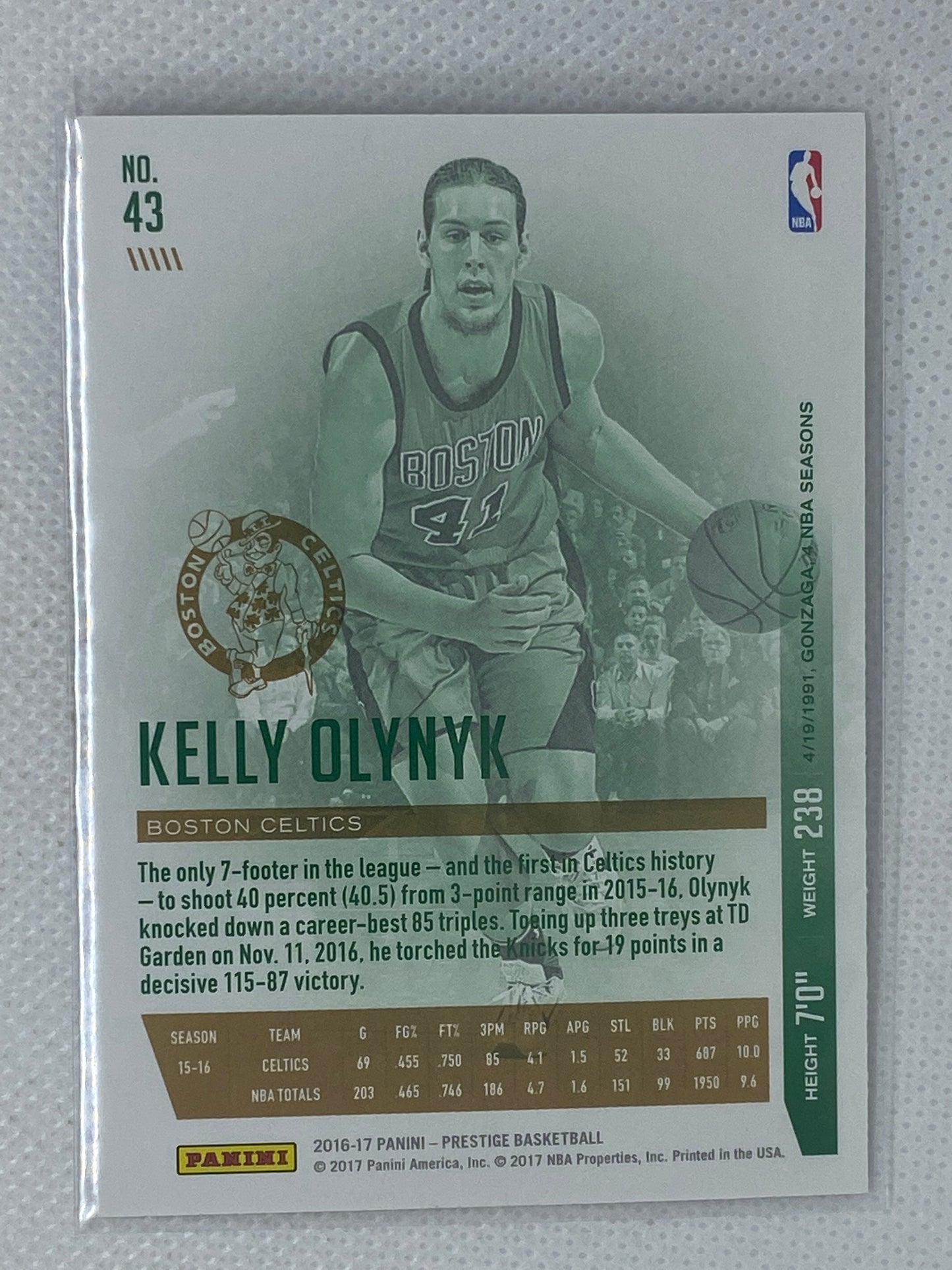2016-17 Panini Prestige Metallized #43 Kelly Olynyk