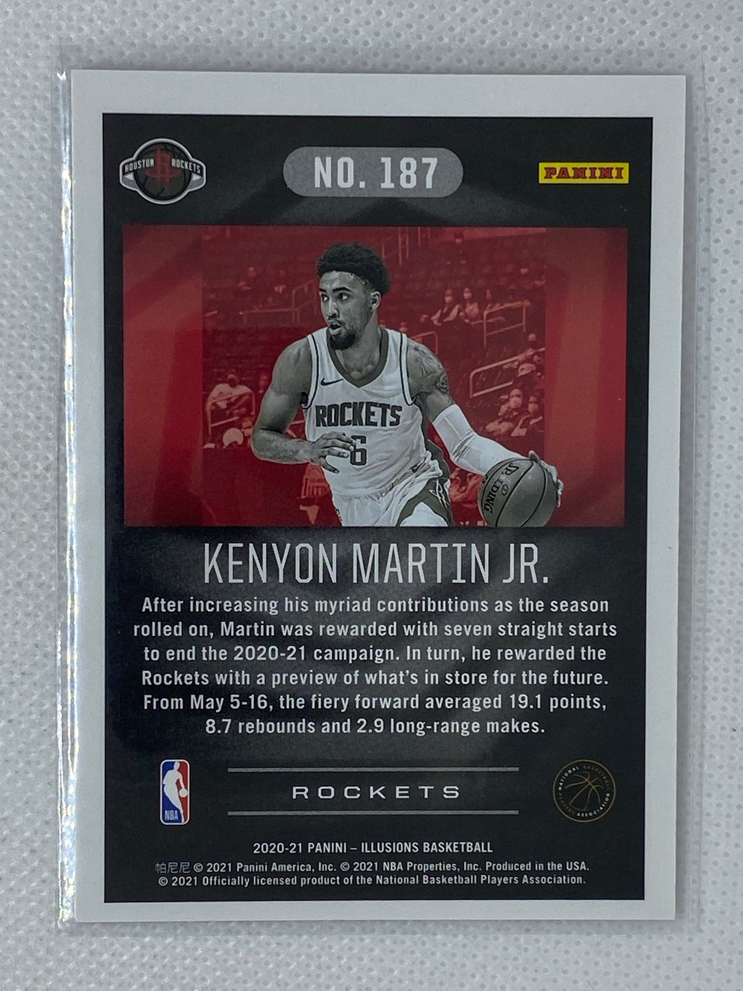 2020-21 Panini Illusions Base Kenyon Martin Jr #187 RC Rockets