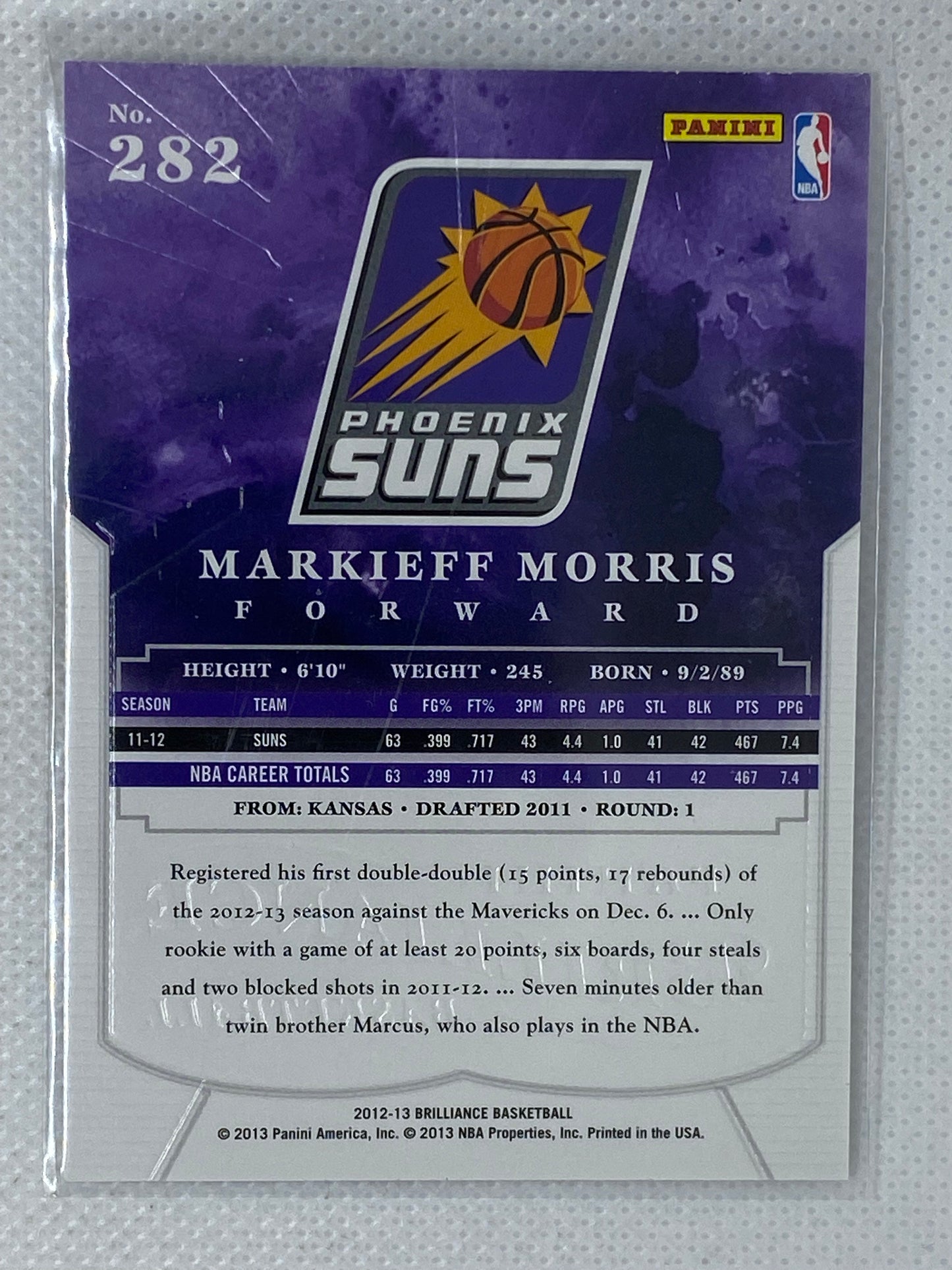 2012-13 Panini Brilliance Starburst #282 Markieff Morris  SSP