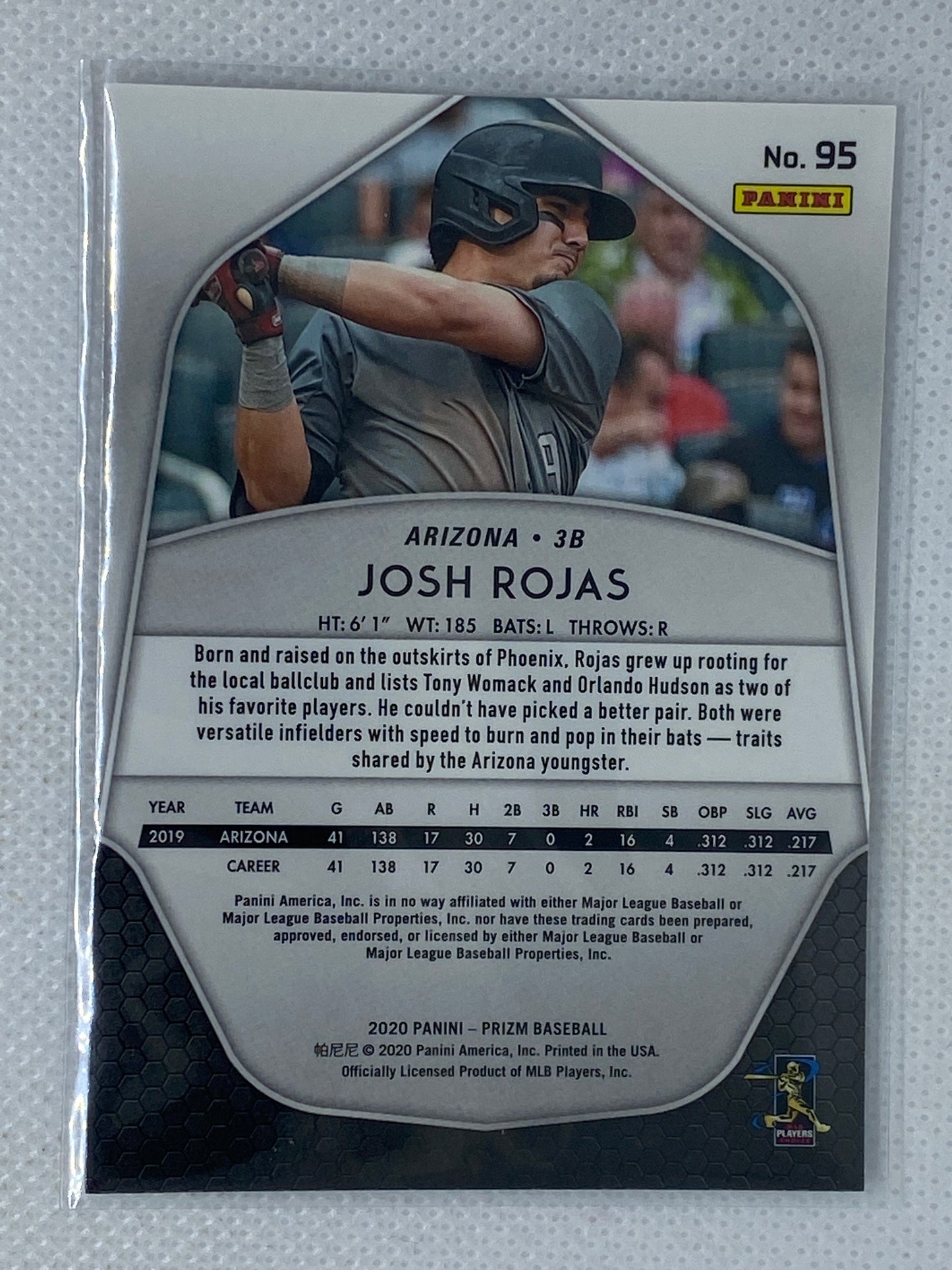 2020 Panini Prizm Josh Rojas Rookie Card #95 Arizona RC