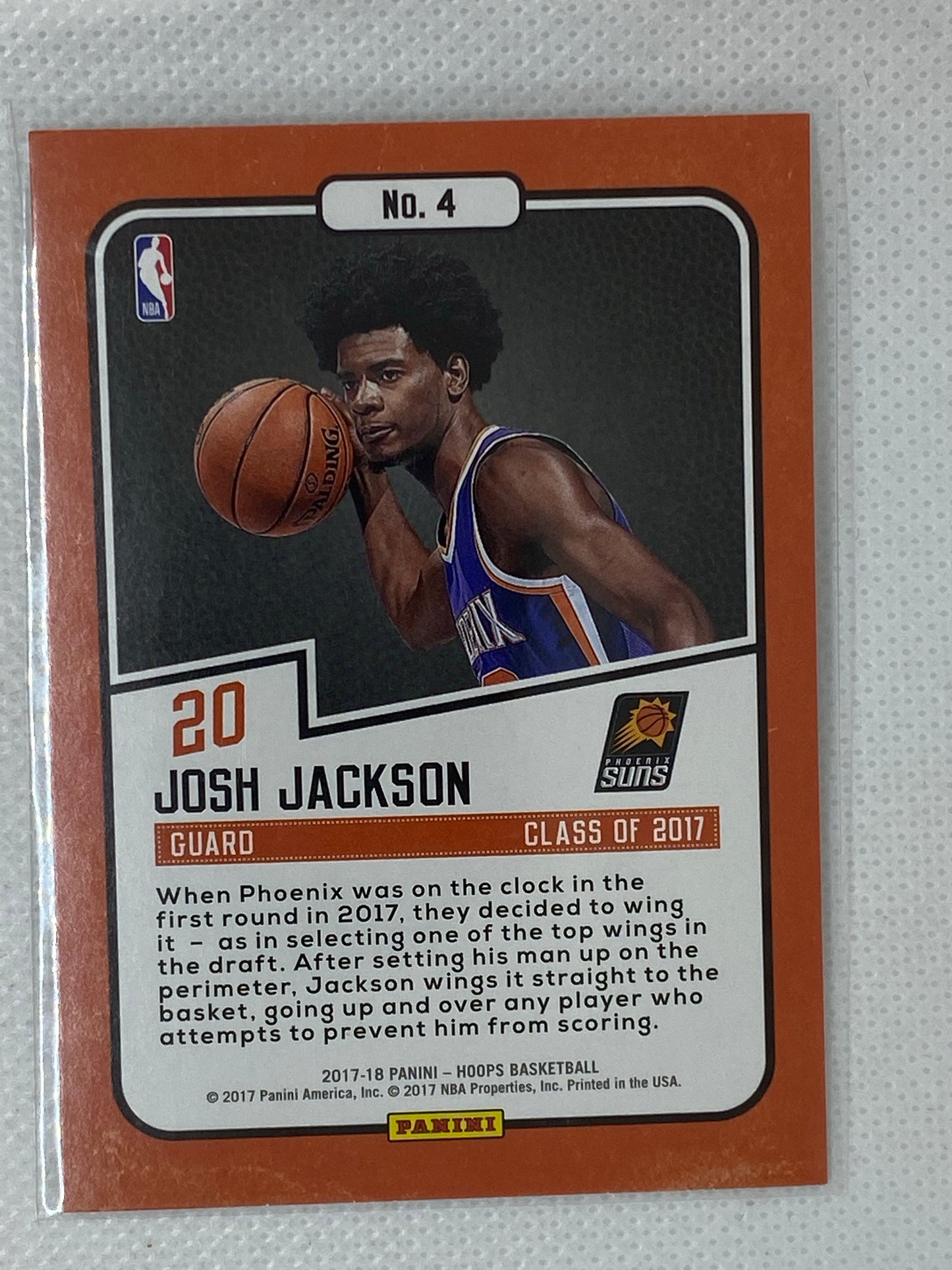 2017-18 Hoops Class of 2017 #4 Josh Jackson Rookie Suns