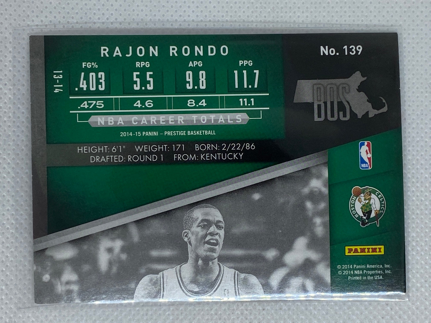2014-15 Panini Prestige Basketball #139 Rajon Rondo