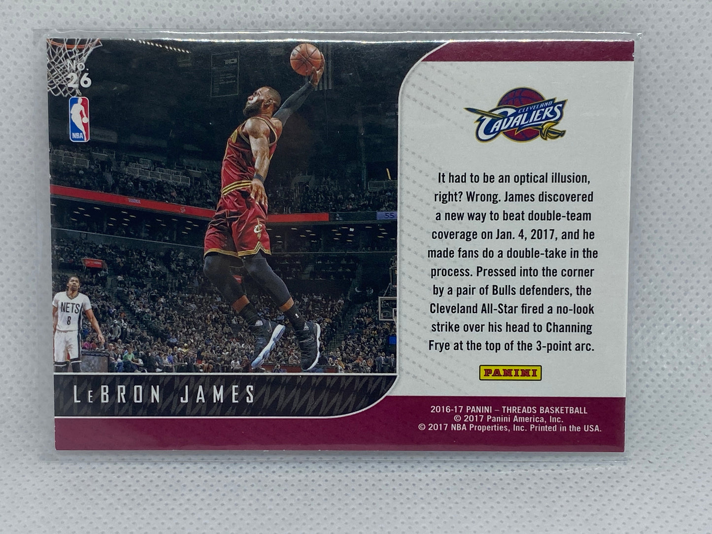 2016-17 Panini Threads Front-Row Seat #26 LeBron James Cavaliers