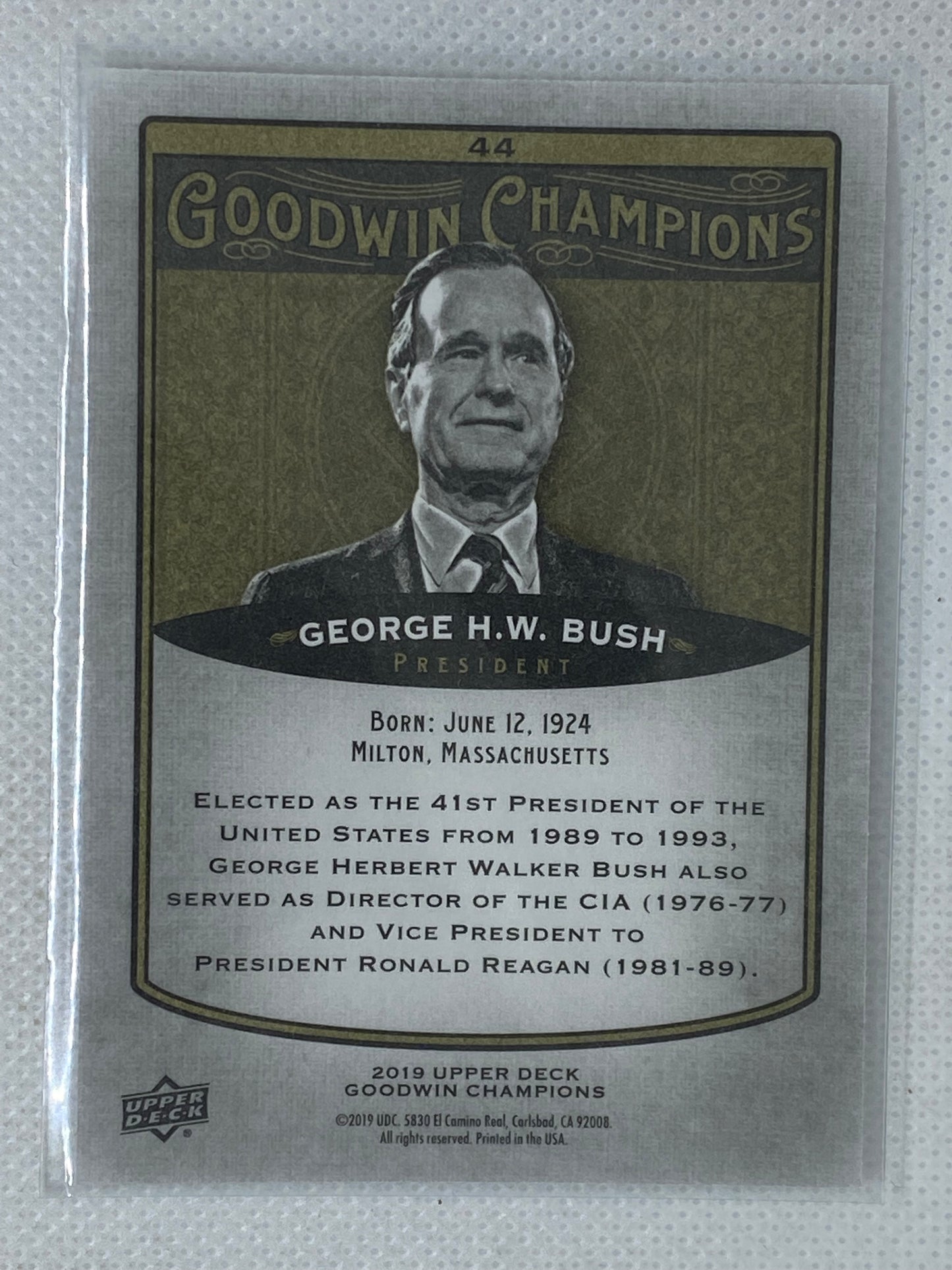 2019 Upper Deck Goodwin Champions #44 George H.W. Bush President Card