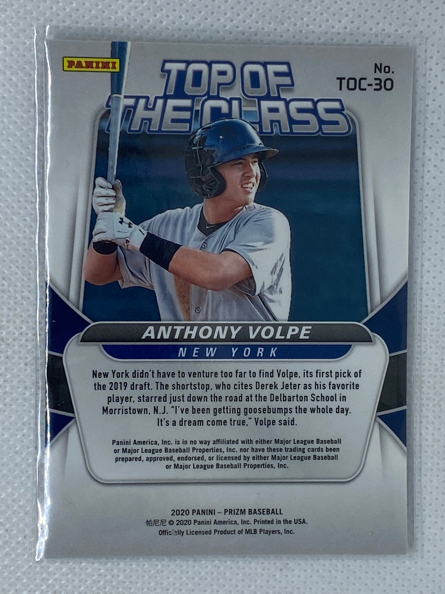 2020 Panini Prizm Baseball Top of the Class #TOC-30 Anthony Volpe