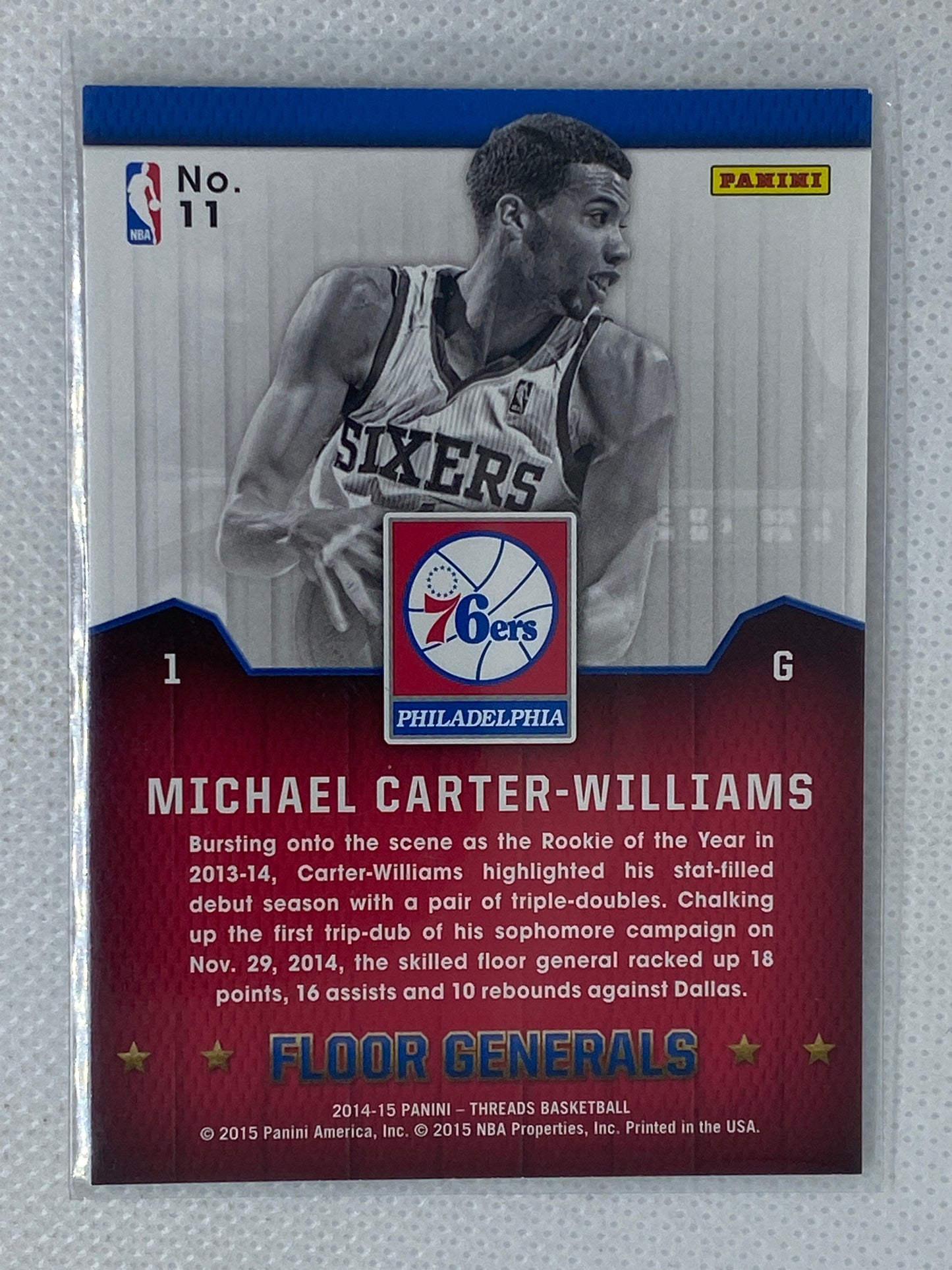 2014-15 Panini Threads Floor Generals #11 Michael Carter-Williams
