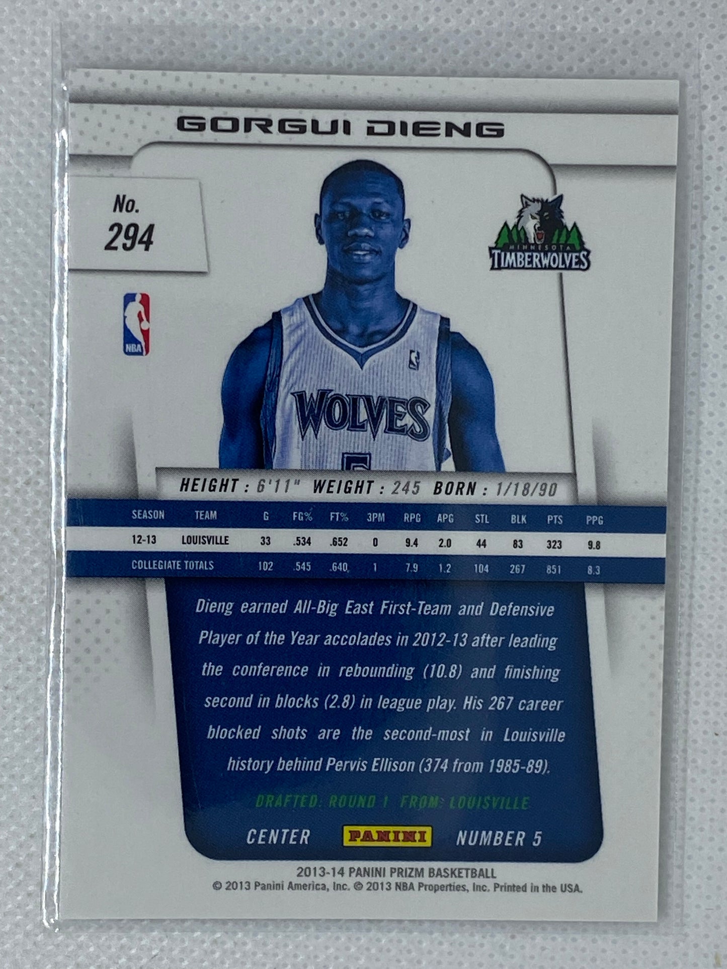 2013-14 Panini Prizm #294 Gorgui Dieng Rookie Timberwolves RC