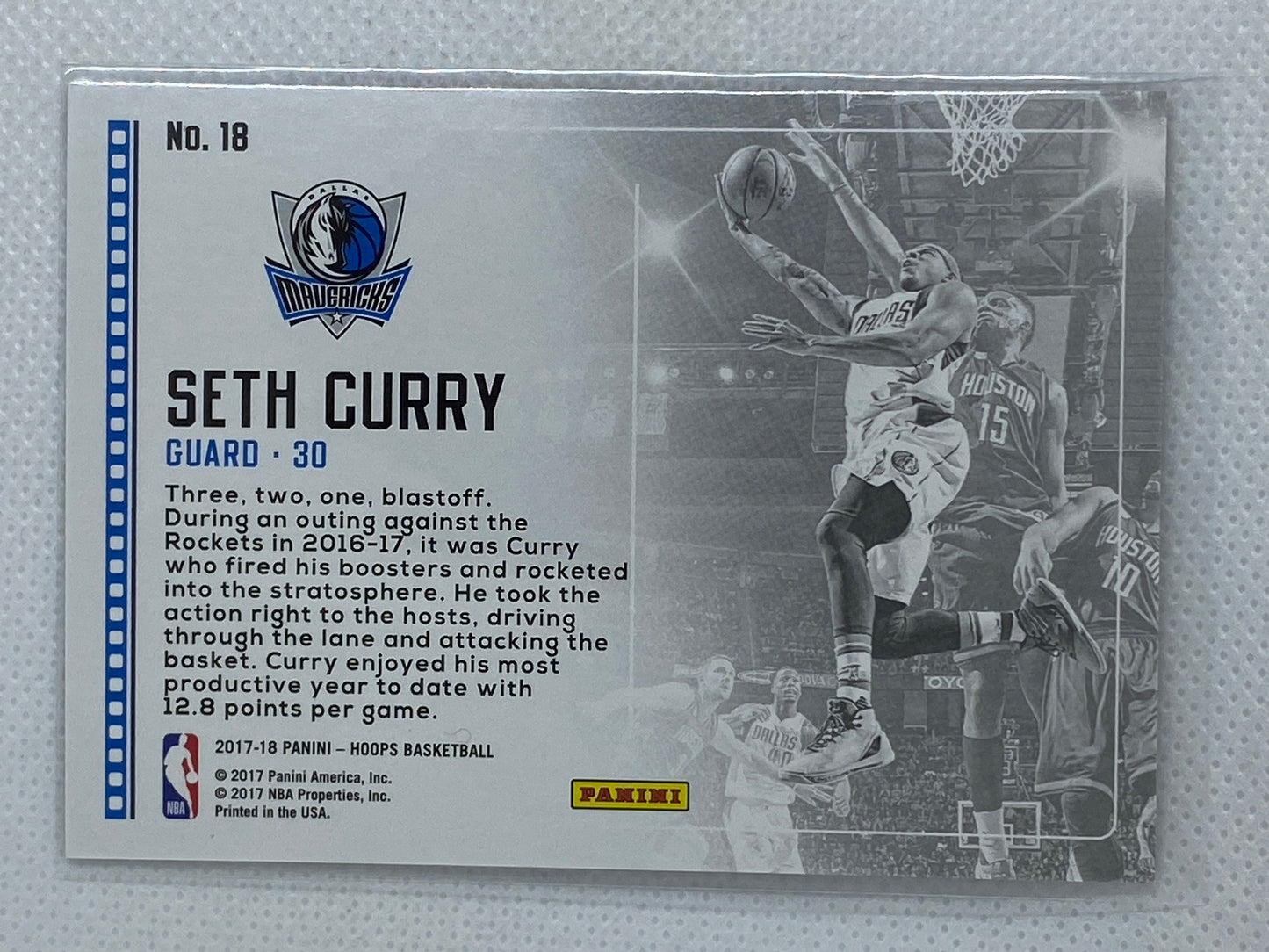 2017-18 NBA Hoops Lights Camera Action #LCA-18 Seth Curry Dallas Mavericks