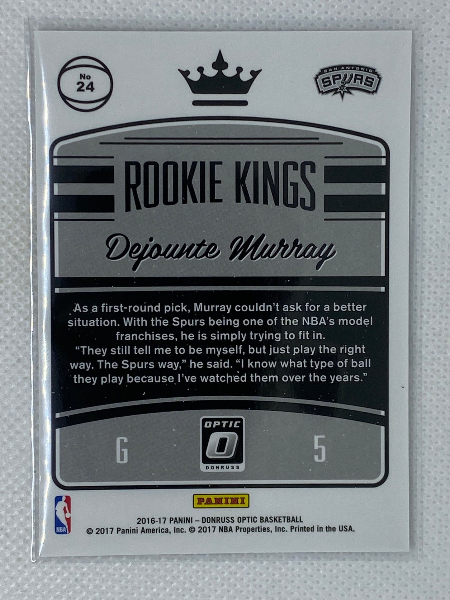 2016-17 Panini Donruss Optic Rookie Kings Dejounte Murray #24 RC