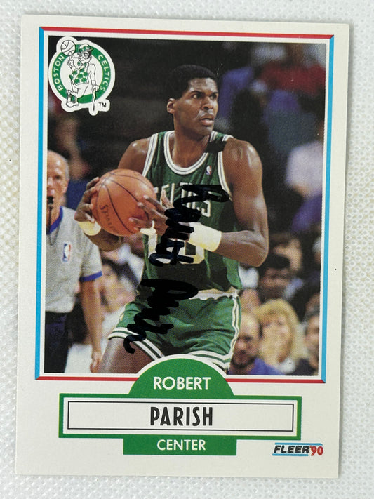 1990-91 Fleer Robert Parish #13 Boston Celtics Signed Card
