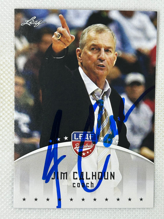 2012 Leaf #JC3 Jim Calhoun UConn Huskies Signed Card