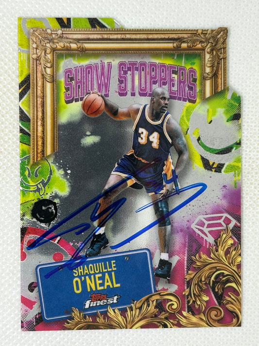 2025 Topps Finest Shaquille O'Neal Show Stoppers Die-Cut #S-8 Los Angeles Lakers Signed Card