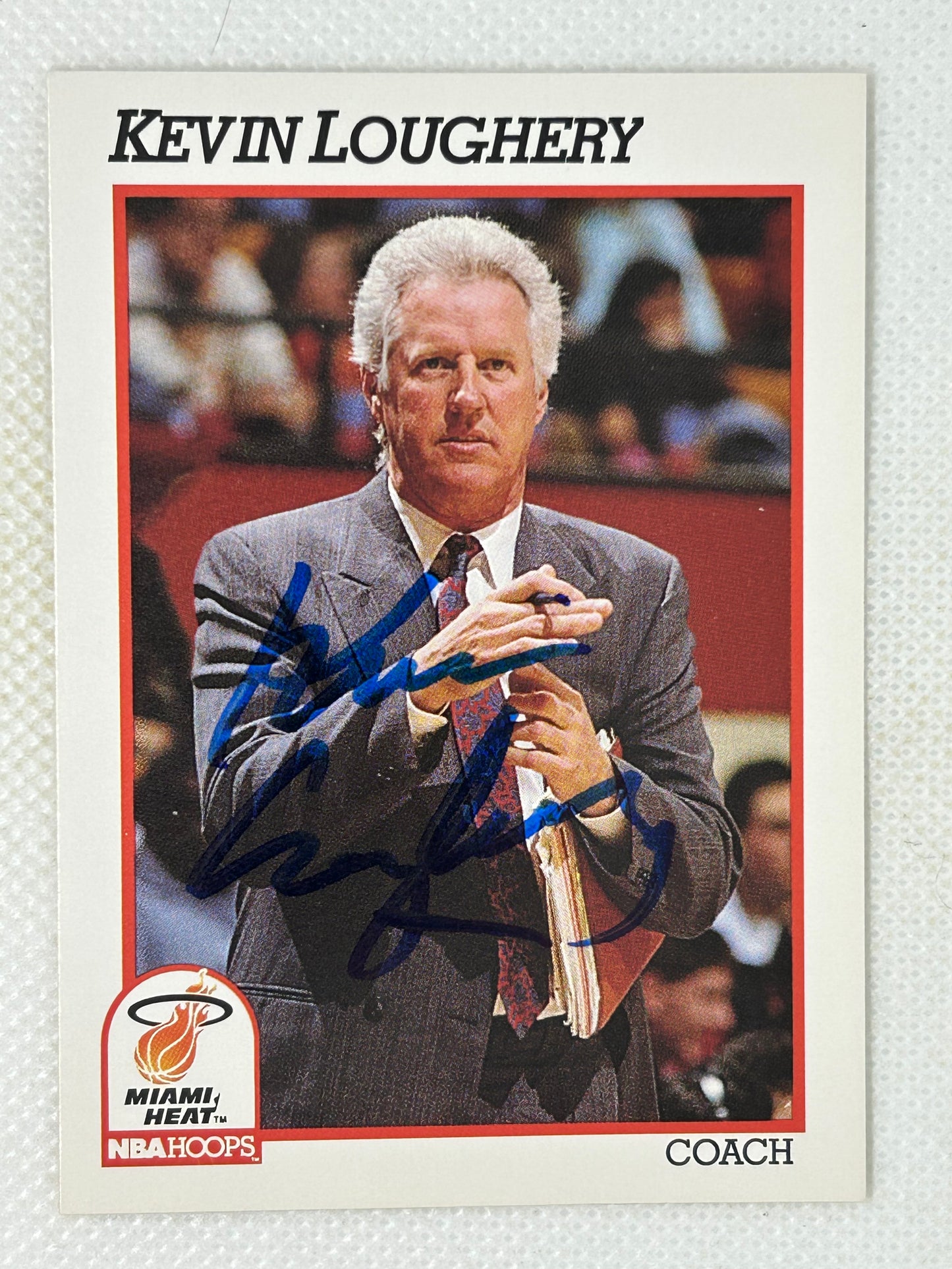 1991-92 Hoops #234 Kevin Loughery Miami Heat Signed Card