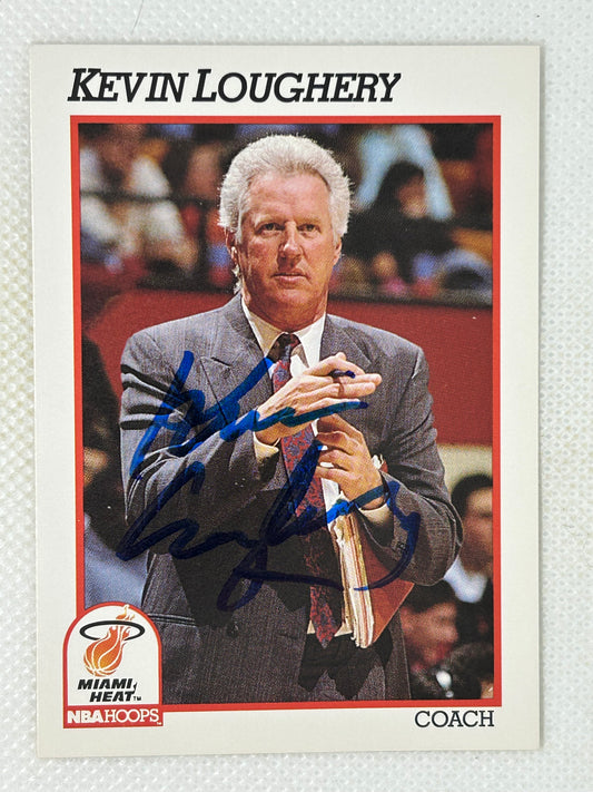 1991-92 Hoops #234 Kevin Loughery Miami Heat Signed Card