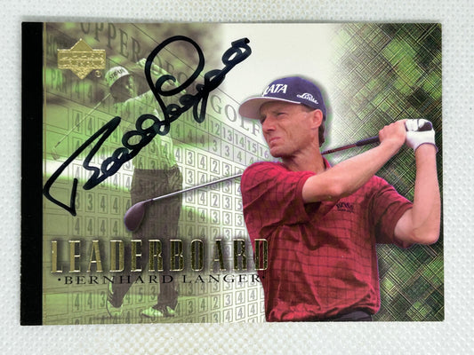 2001 Upper Deck Golf Card #105 Bernhard Langer Leaderboard Signed Card