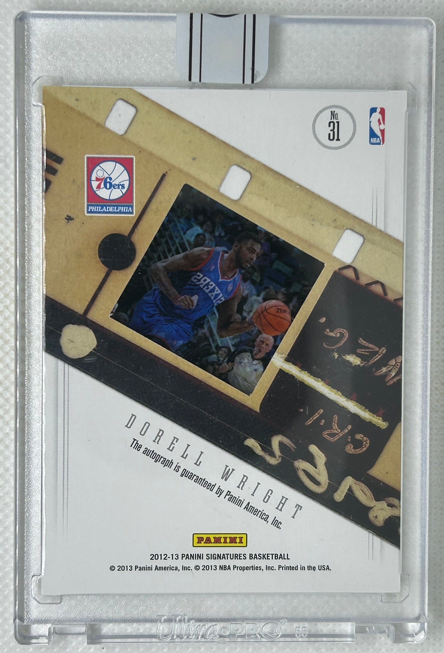 2012-13 Panini Signatures Film Autographs #31 Dorell Wright 2015-16 Panini Replay /49 Philadelphia 76ers