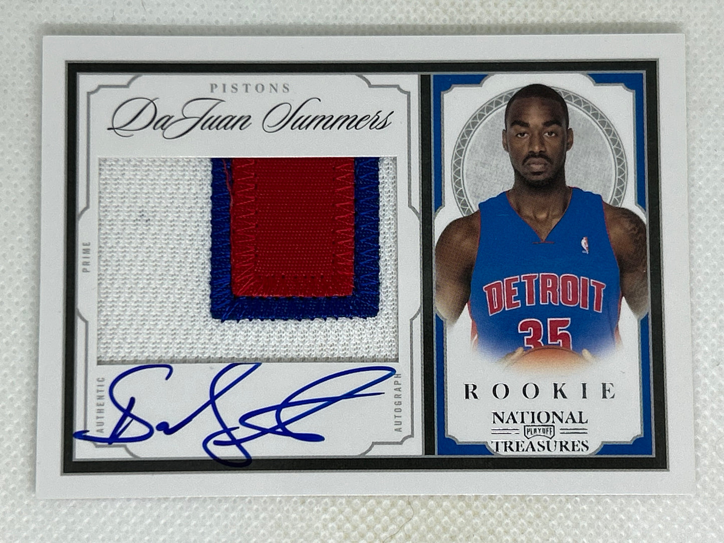2009 Playoff National Treasures Century Rookie Patch Autograph /99 DaJuan Summers Detroit Pistons