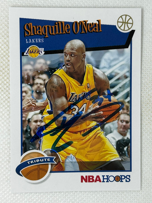 2019-20 Panini Hoops Tribute #283 Shaquille O'Neal Los Angeles Lakers Signed Card