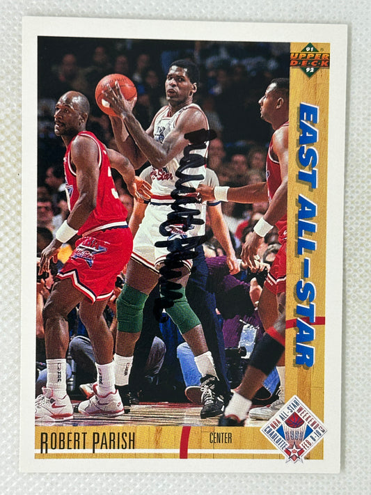 1991-92 Upper Deck East All-Star Robert Parish #72 Boston Celtics Signed Card