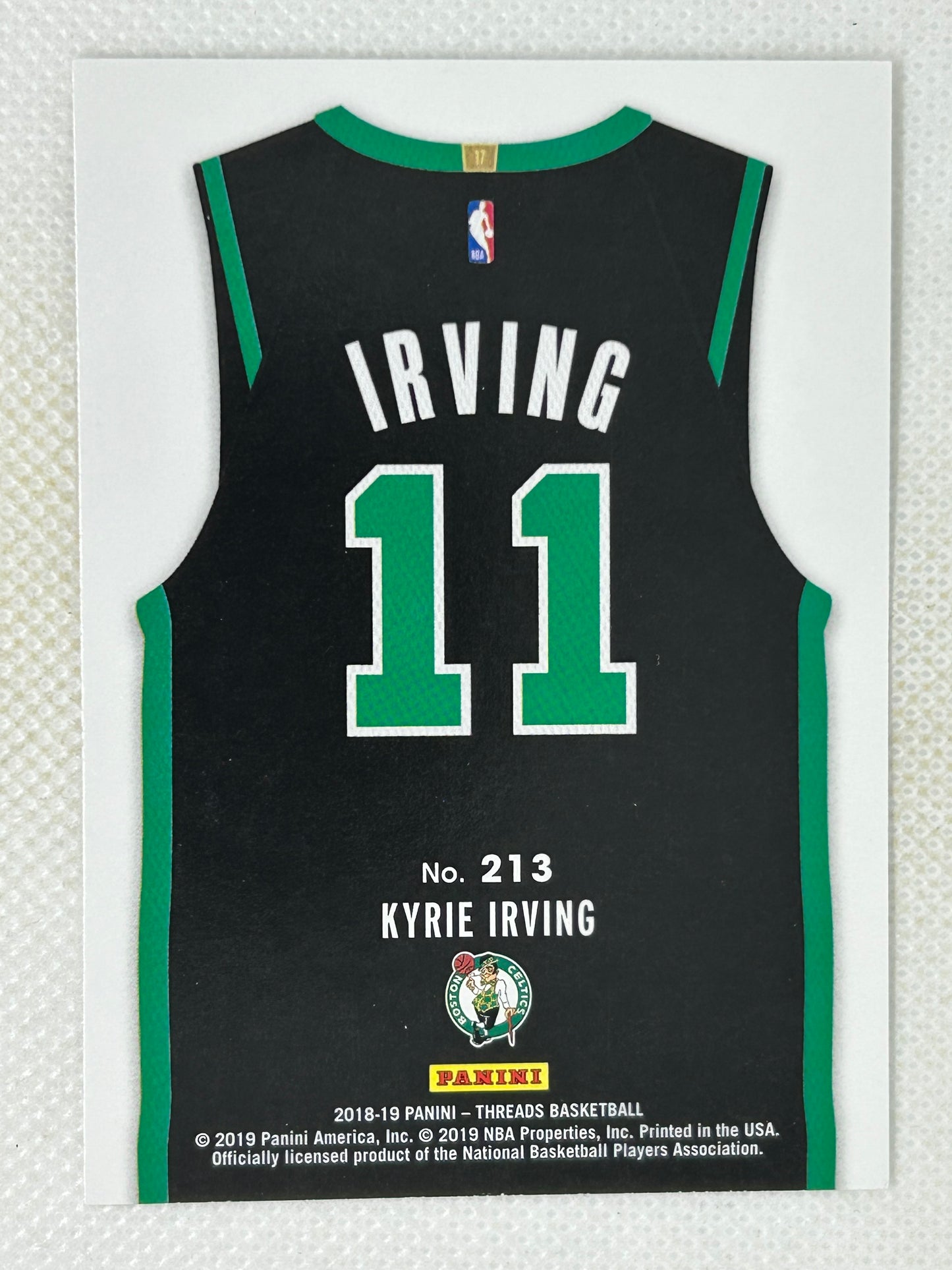 2018-19 Panini Threads Statement Black Jersey SP Kyrie Irving #213 Boston Celtics