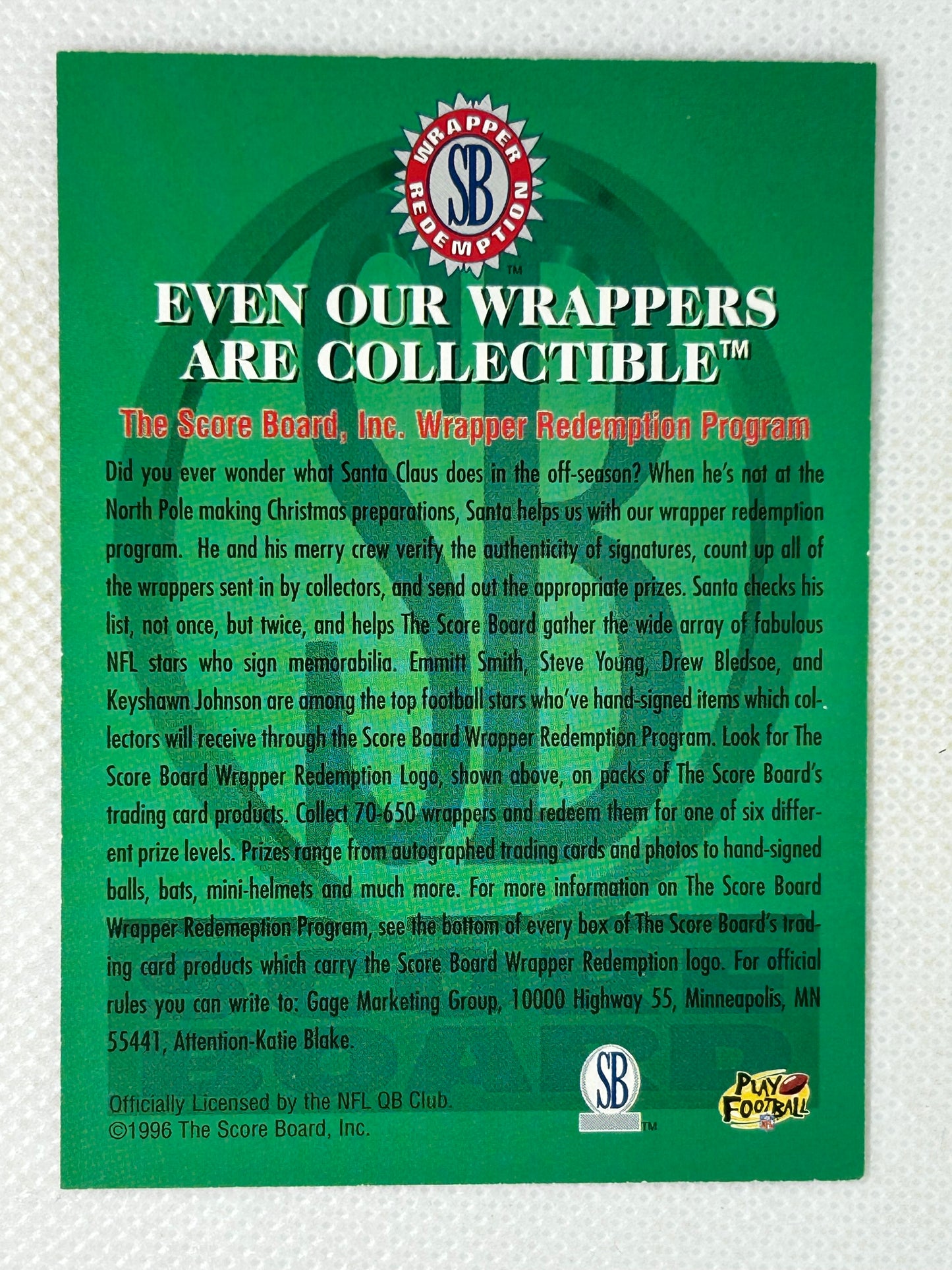 1996 Score Board Santa Claus What Santa Does in The Offseason Troy Aikman Dallas Cowboys