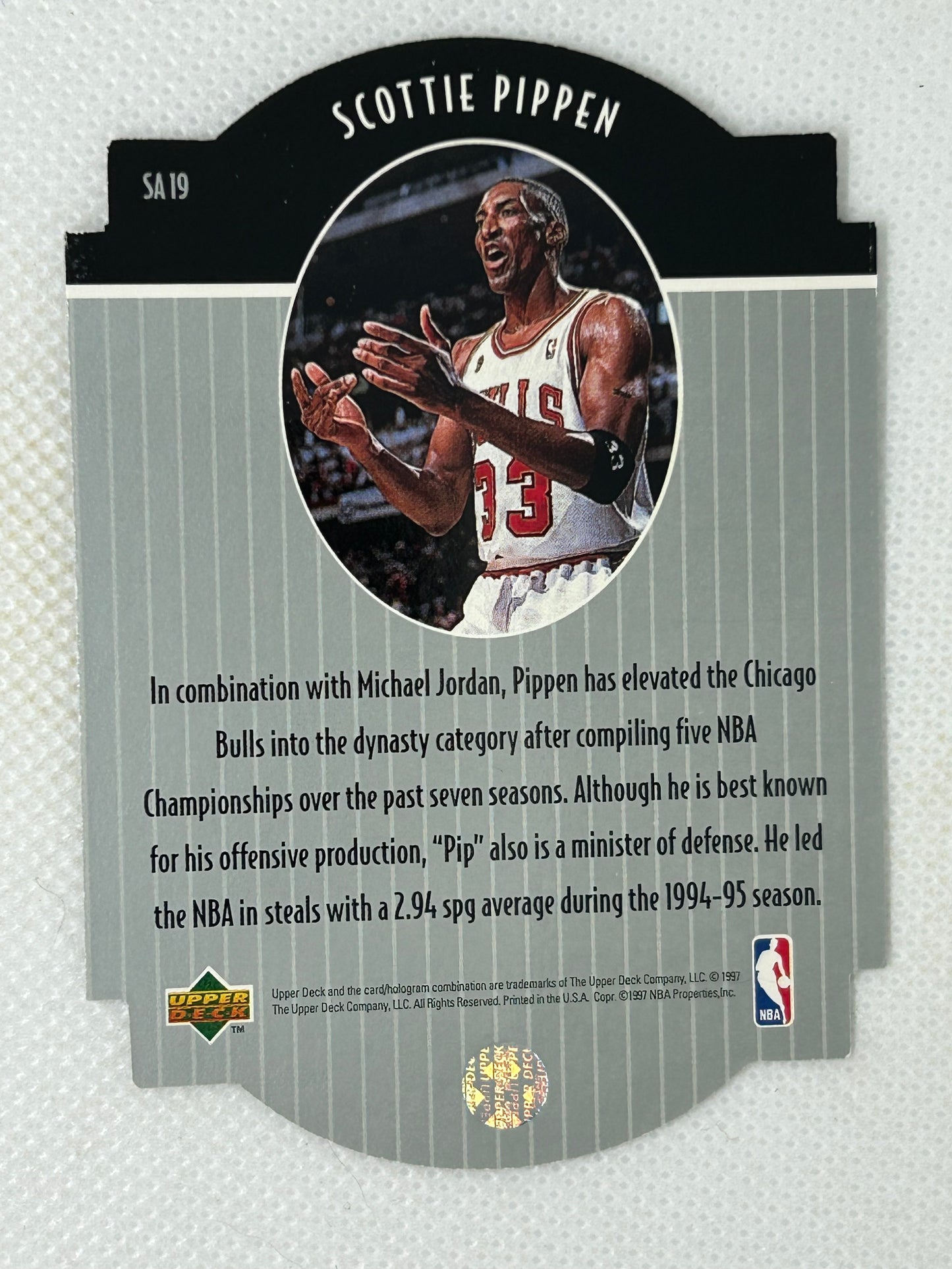 1997-98 Upper Deck Collector's Choice Star Attractions Die-Cut #SA19 Scottie Pippen Chicago Bulls