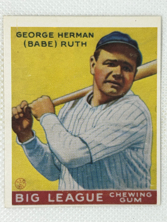 1933 Goudey #53 Babe Ruth Chewing Gum Card REPRODUCTION New York Yankees