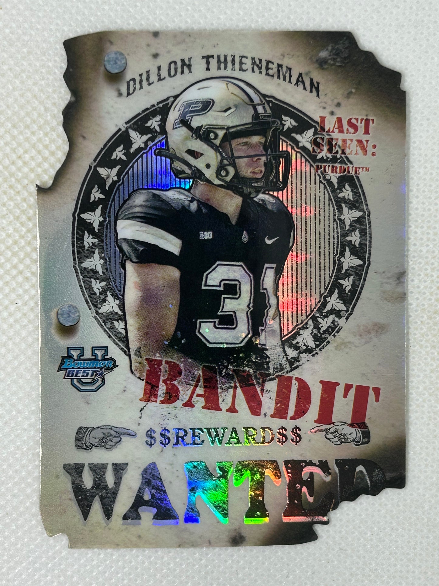 2024 Bowman's Best University - Gunslingers & Bandits Die-Cuts Dillon Thieneman Purdue Boilermakers