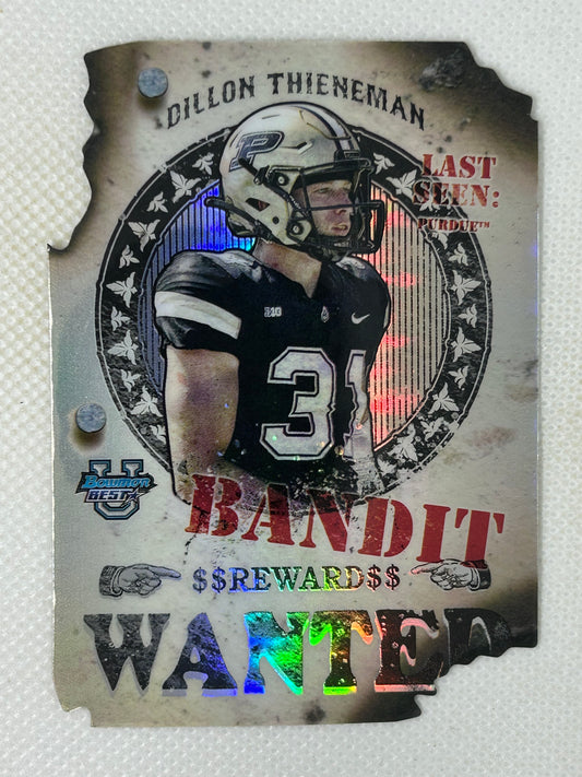 2024 Bowman's Best University - Gunslingers & Bandits Die-Cuts Dillon Thieneman Purdue Boilermakers