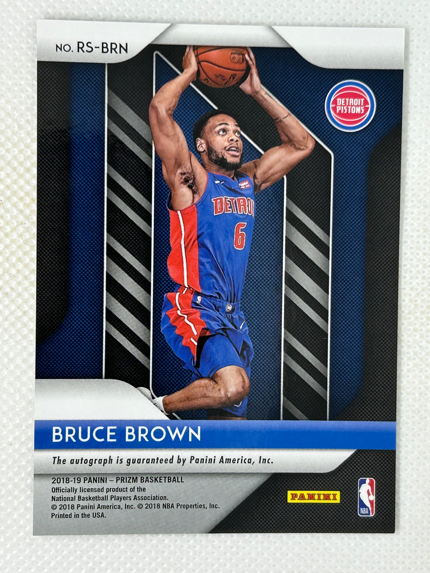 2018-19 Panini Prizm Rookie Signatures Bruce Brown Jr #RS-BRN Detroit Pistons