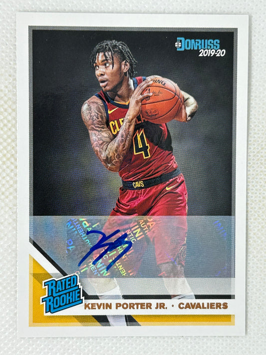 2019-20 Panini Donruss Rated Rookie Card Signatures #228 Kevin Porter Jr Cleveland Cavaliers