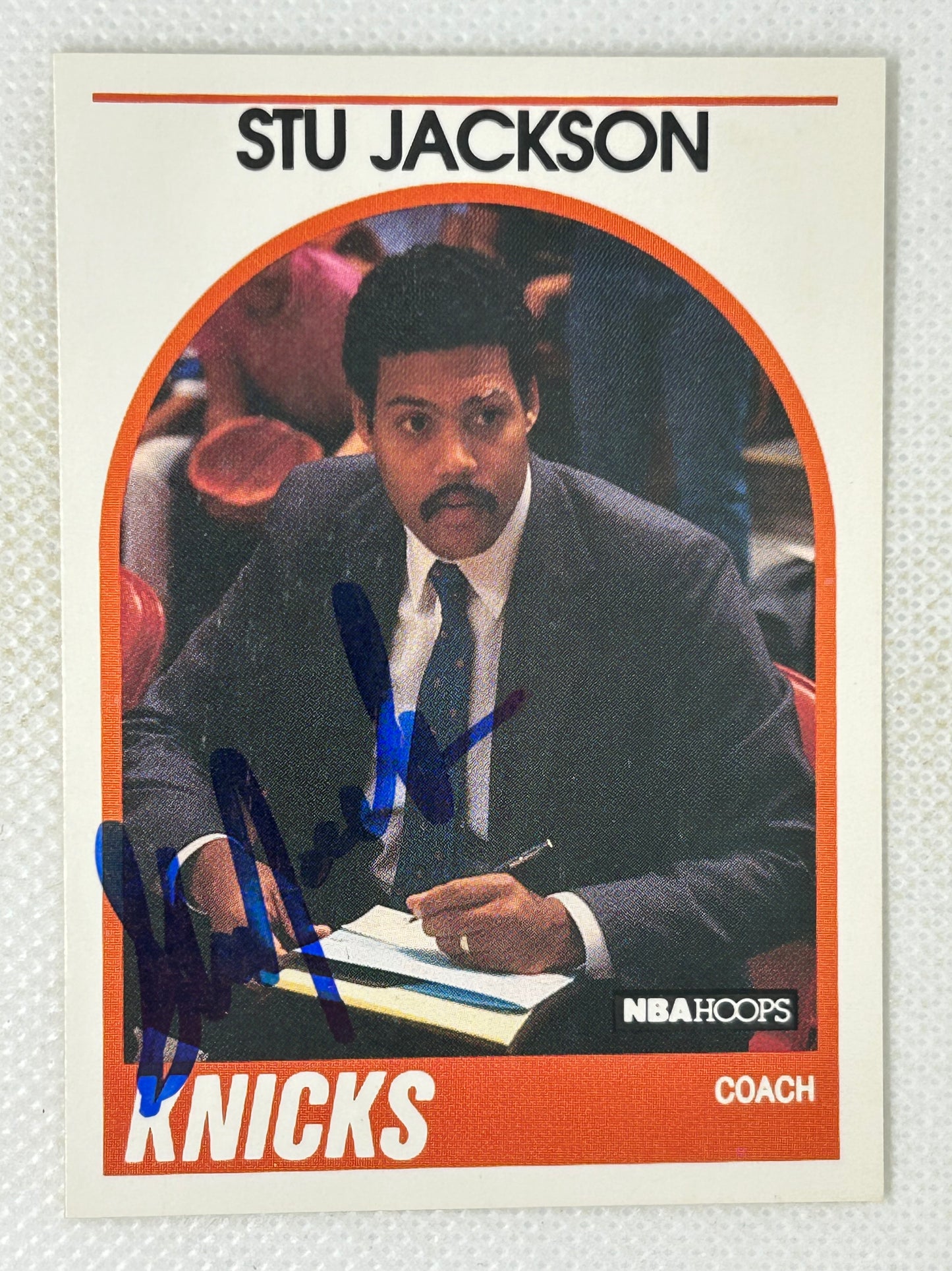 1989-90 NBA Hoops #60 Stu Jackson New York Knicks Signed Card