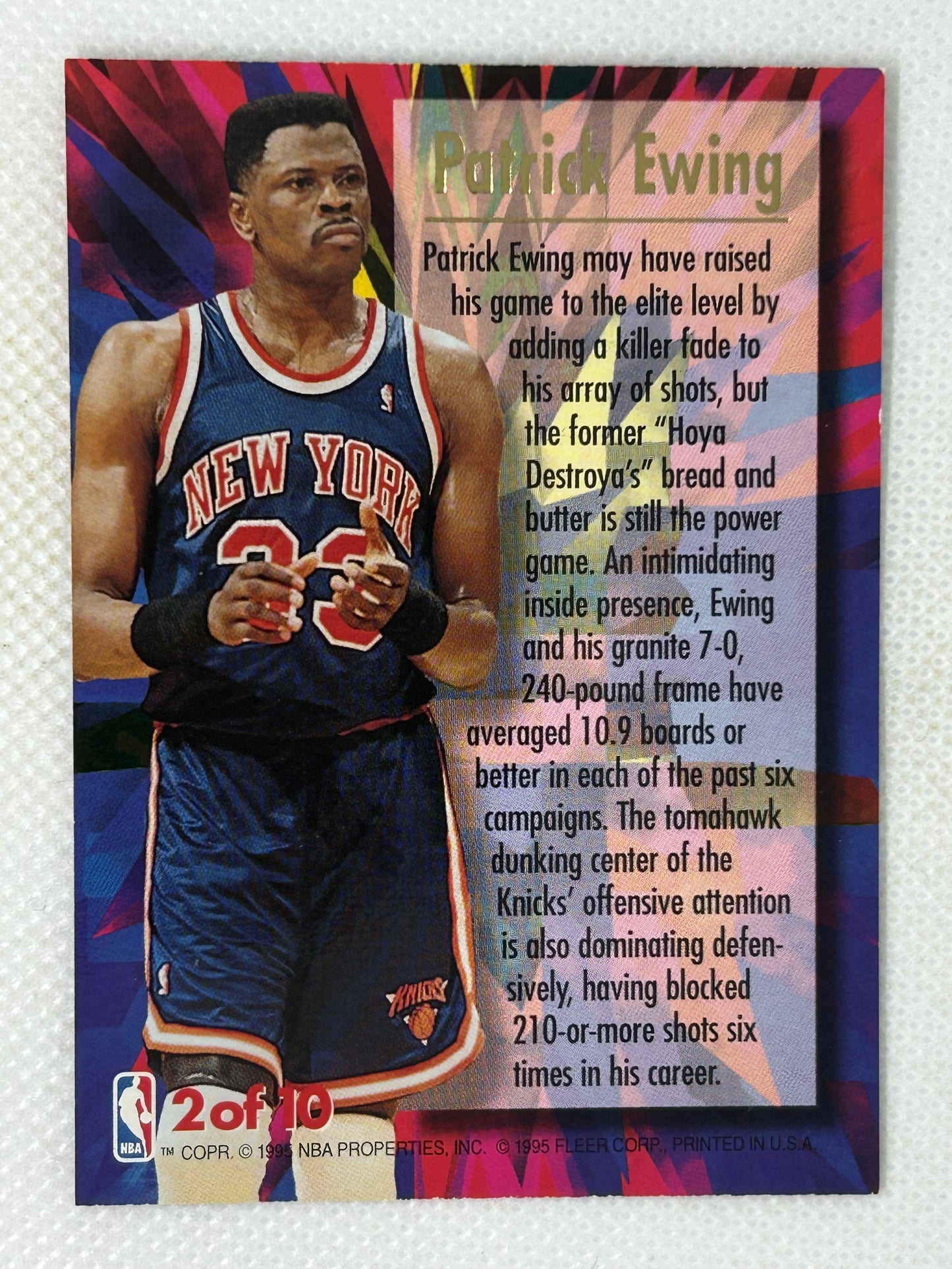 1995-96 Fleer Ultra #2 Ultra Power Patrick Ewing New York Knicks