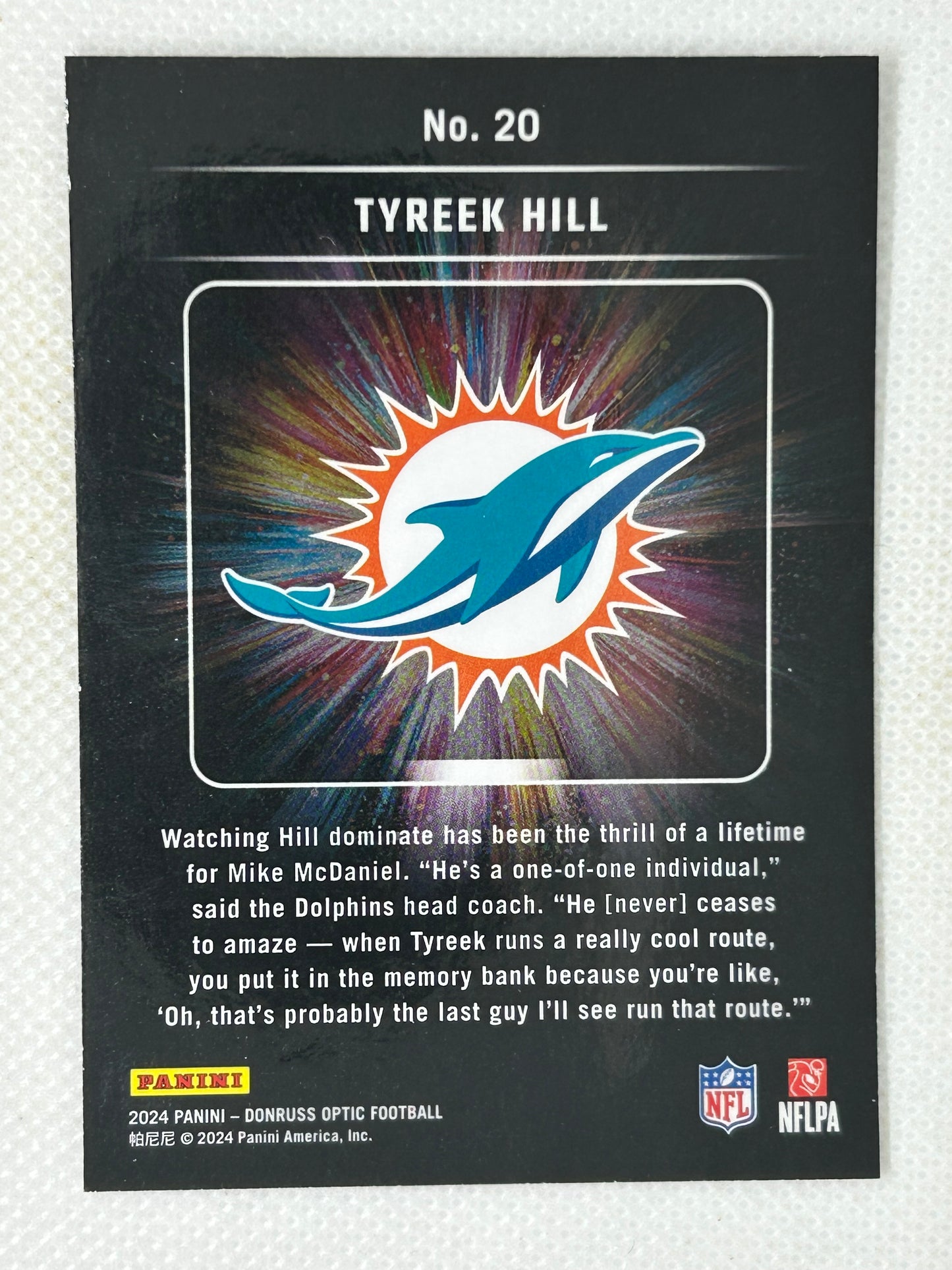 2024 Panini Donruss Optic - Light It Up Tyreek Hill #20 Miami Dolphins
