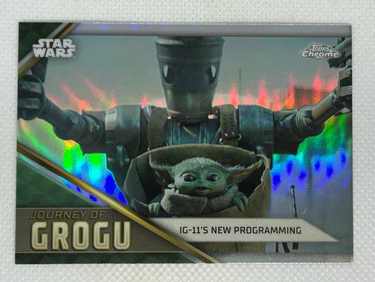 2023 Topps Chrome Star Wars Journey of Grogu The Mandalorian Refractor #JG-7