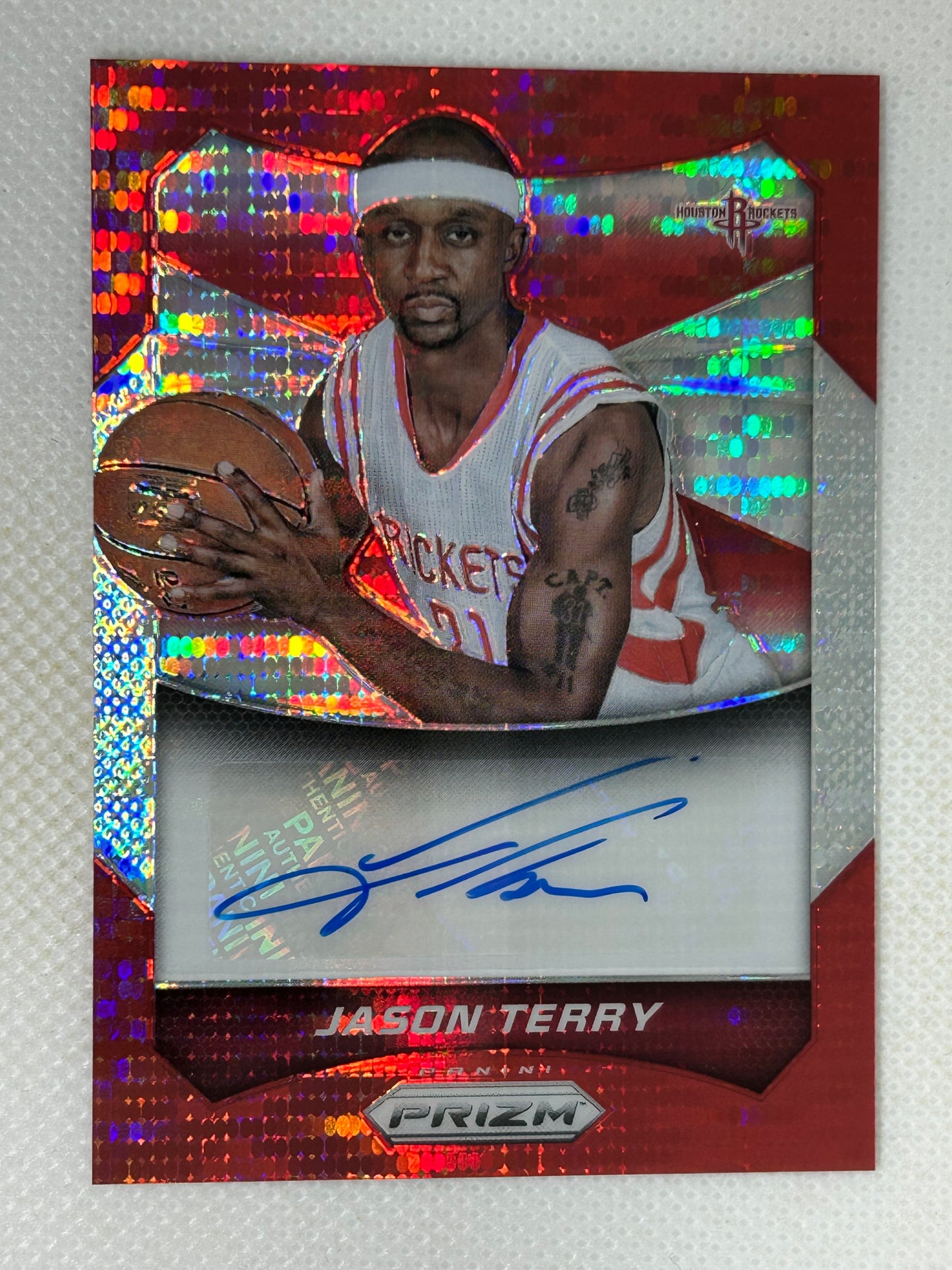 2014-15 Panini Prizm Autograph Red Pulsar Prizm /149 Jason Terry #43 Houston Rockets