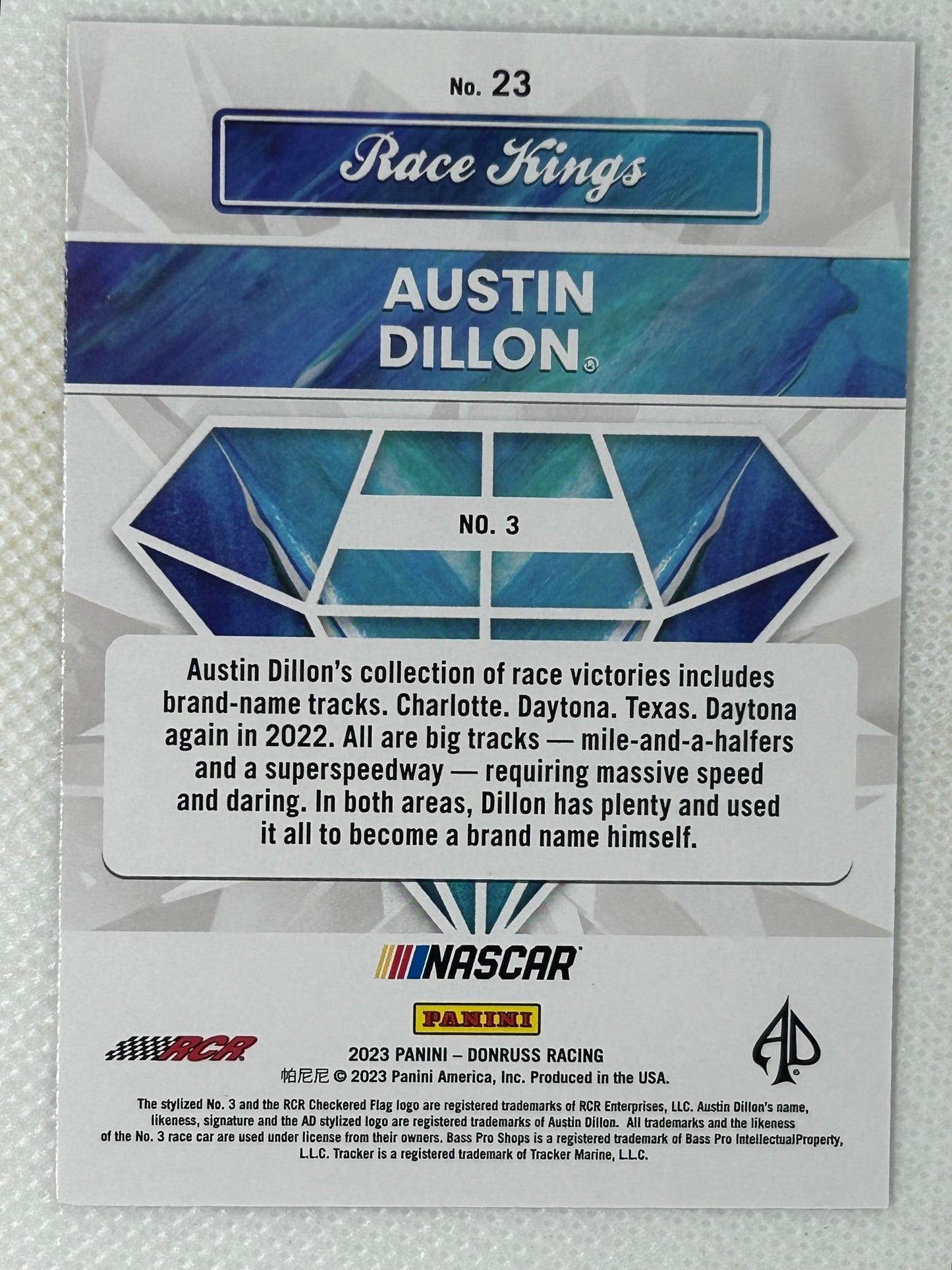 2023 Panini Donruss Racing Race Kings Base #23 Austin Dillon
