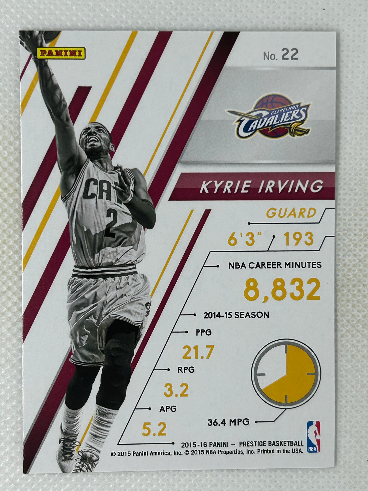 2015-16 Panini Prestige #22 Kyrie Irving Playmakers Cleveland Cavaliers