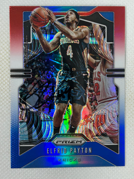 2019-20 Panini Prizm RWB Elfrid Payton #242 New York Knicks Signed Card