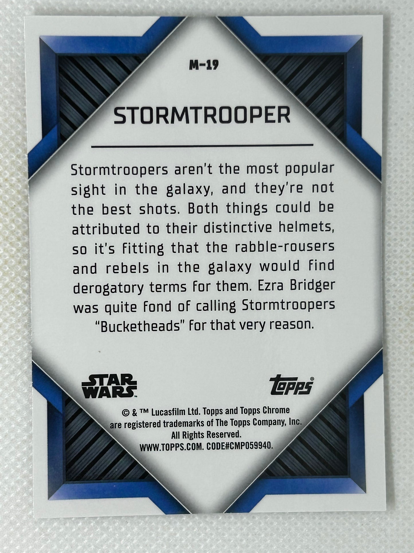 2023 Topps Chrome Star Wars Stormtrooper "Buckethead" Monikers Refractor #M-19