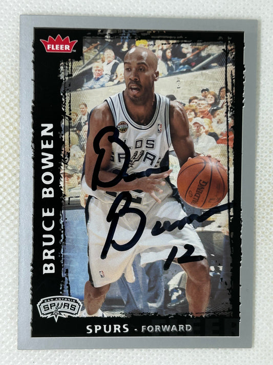 2008-09 Fleer Bruce Bowen #120 San Antonio Spurs Signed Card