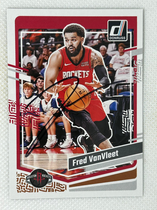 2023-24 Panini Donruss Fred VanVleet #153 Houston Rockets Signed Card