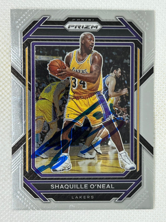 2022-23 Panini Prizm #297 Shaquille O'Neal Los Angeles Lakers Signed Card
