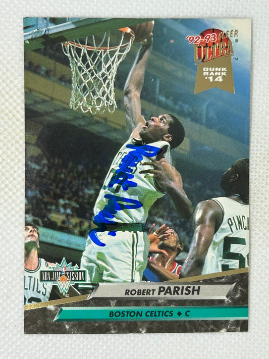 1992-93 Fleer Ultra Dunk Rank '14 Robert Parish #214 Boston Celtics Signed Card