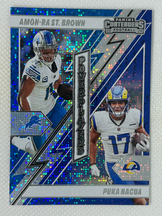 2024 Panini Contenders Puka Nacua Amon-Ra St. Brown Power Players #10 Detroit Lions Los Angeles Rams