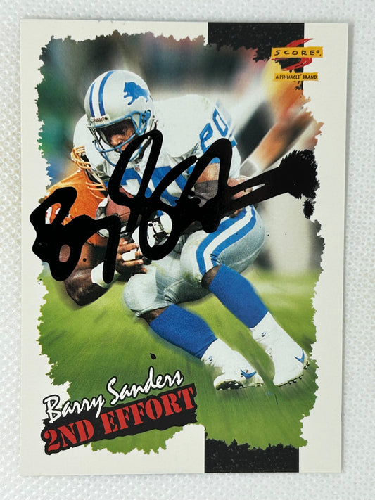 1996 Score 2nd Effort Barry Sanders #244 Detroit Lions Signed Card